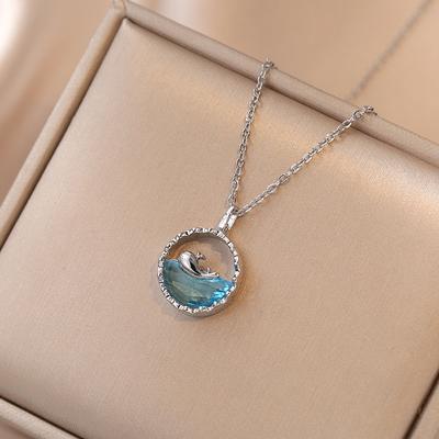 Collana con ciondolo a forma di balena con strass, bella e alla moda, per donne, regalo perfetto per le vacanze per ragazze