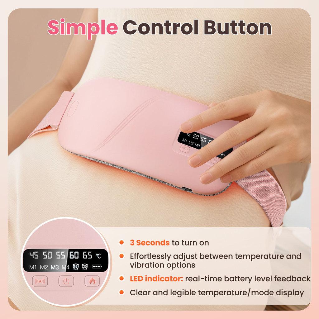 Women Period Heating Pad USB Charging Hot Compress Menstrual Pain Relief Artifact Vibration Massage Menstrual Uterus Warm Belt