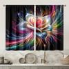 Modern Floral Crystal Cosmic Design 2-Piece Curtain Panels Set Digital Print Rod Pocket Hanging for Living Room Bedroom Home