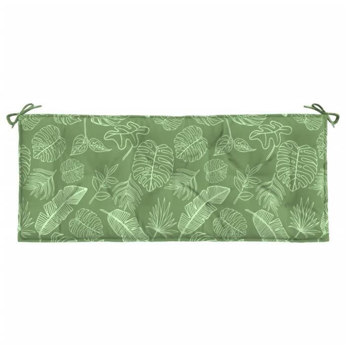 VidaXL Coussin de banc de jardin motif de feuilles 120x50x7 cm tissu 361599