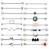 Stainless Steel Barbell Bar Ear Stud Set Piercing Jewelry Earrings