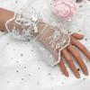 1 Pair Women Lace Gloves Elegant Halloween Gothic Lolita Tulle Mesh Sleeves for Parties Festive Decoration