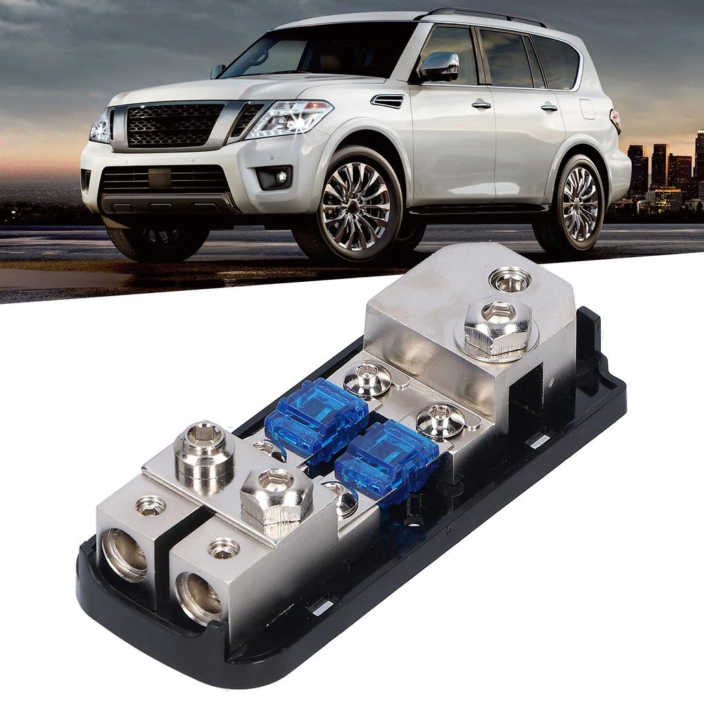 2 Way Fuse Holder Box 1 In 2 Out Distribution Block for Car Yacht Boat Stereo Audio Modification