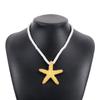 Large Starfish Cord Necklace Chunky Statement Star Fish Pendant Necklace Summer Beach Jewelry Holiday Gift