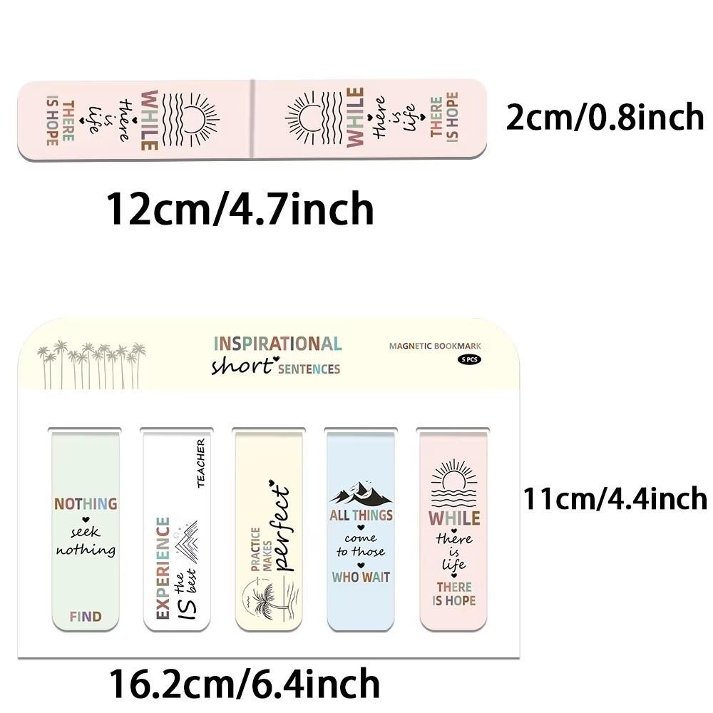 5 Pcs/Set Flower Pattern Annotated Bookmarks  for Reading, Annotation, and Gift
