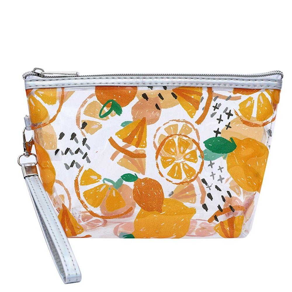 

Fruit Printed Makeup Bag Zipper Bag Travel Storage Bag Fashion PVC Transparent Cosmetic Bag Travel