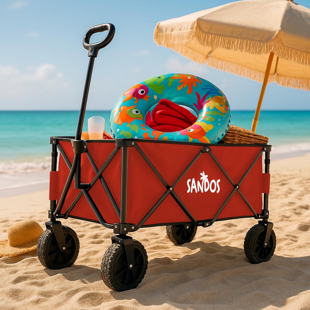 Foldable beach cart trailer 100kg camping tourist for holidays
