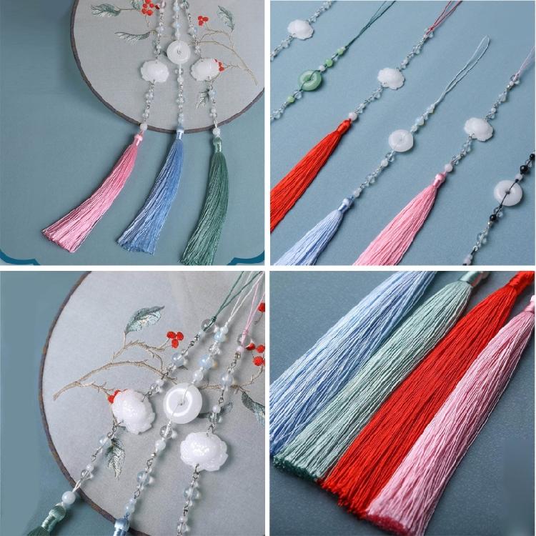 Chinesischer Hanfu Anhänger Retro Quasten Taillenanhänger Imitation Jade Kleidungsschmuck
