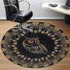1PC Owl Mandala Office Round Area Rug, Mat Suitable For Office, Under Office Chairs Bedroom Living Room Home Decor, Room Deco