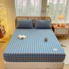 100% Cotton Single Product Bed Hat Yarn-dyed Wash Series Bedspread Mattress Cover 360 Degree Wrap with Elastic Sheet Protector