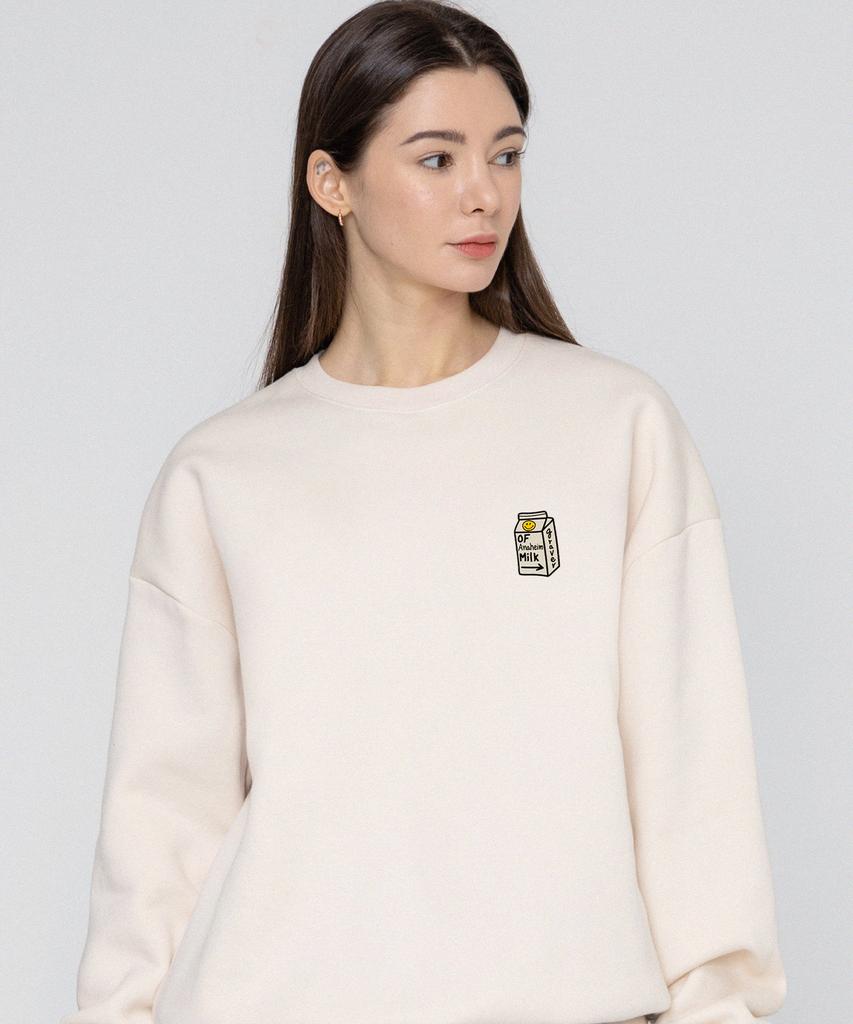 GRAVER [Unisex] Dot Smile Small Milk Pack Sweatshirt_Cream
