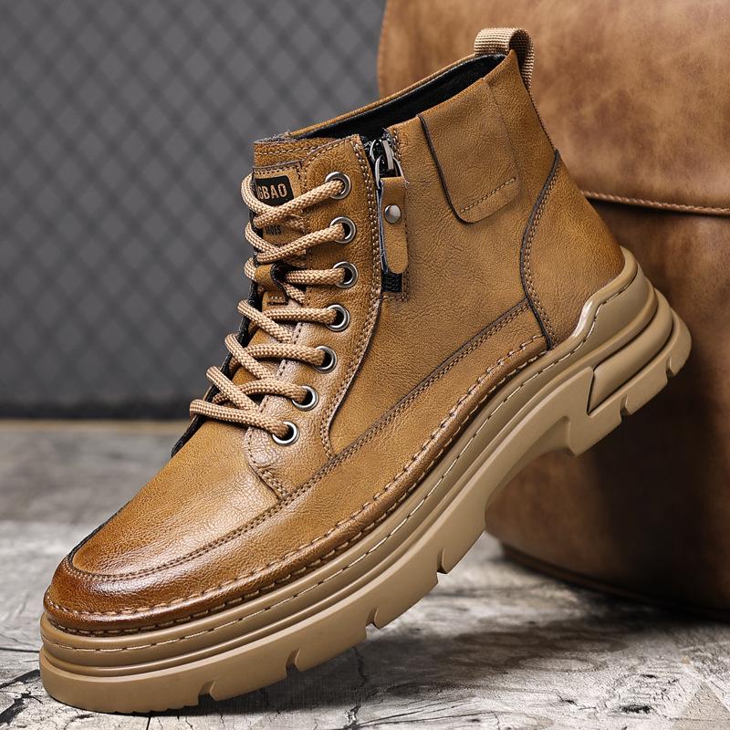 2024 Men's High-Top Martin Boots - Thickened Autumn/Winter Plus Velvet Cotton Sneakers