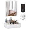 Makeup Mirror with Lights, Rechargeable Vanity Mirror w/ Touch Screen, 2 Lighting Modes and 180 degrees Rotation, White