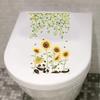 Toilet Sticker Creative Flower Pattern Toilet Lid Sticker Removable No Residue Wall Decals for Home Bathroom