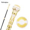 Goldener Weißer Luxus Runder Griff Mode Stock für Party Dekorative Gehhilfe Eleganter Krummstab Knauf Gehstock 93cm