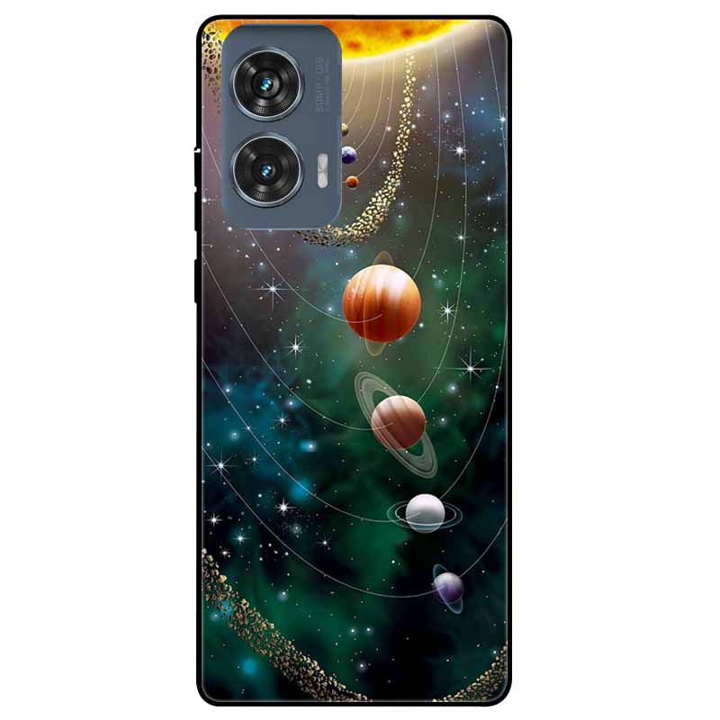 For Moto Edge 50 Fusion Case Silicone Space Animal TPU Soft Black Cover For Motorola Edge 50 Fusion Cases 50Fusion Cool TPUCover
