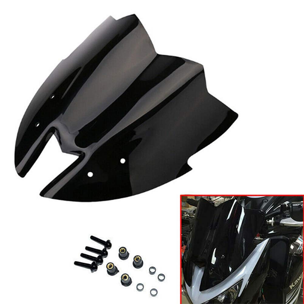 YIBO Waterproof and Dustproof Motorcycle Windshield Protector Black for Z800 ZR800 2013 2015, Easy to Install.
