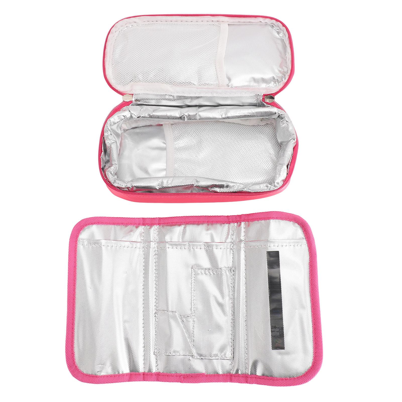 

Чехол-холодильник для инсулина из ткани Оксфорд, портативный портативный дизайн, сумка для диабетических лекарств для путешествий Pink