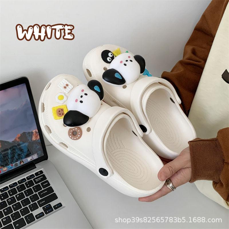 Chiapa Dog Hole Shoes Women's Summer Wear Big-eared Dog Kulomian New Versatile Beach Toe Shoes