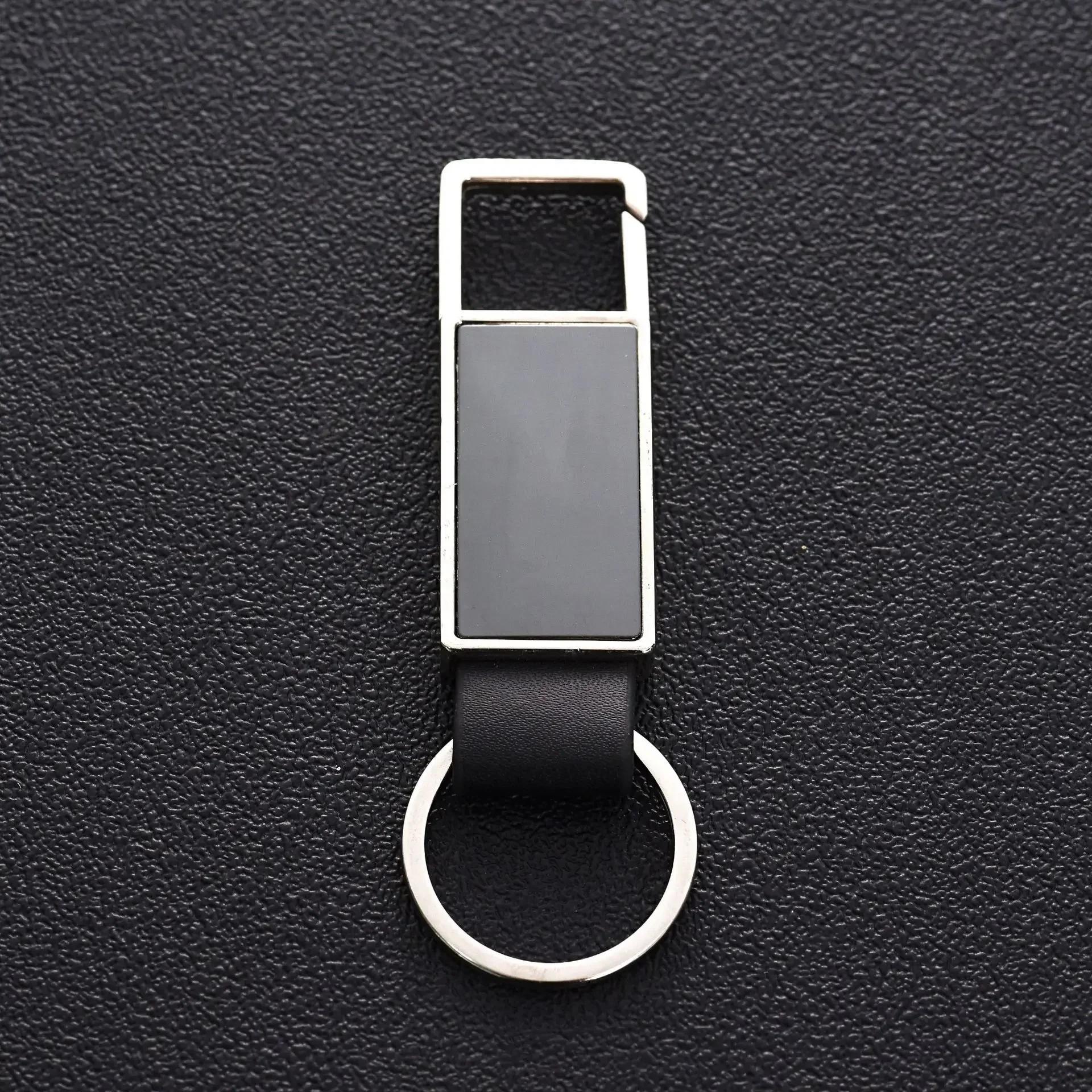 

Custom Laser Logo Name Keychain luxury Creative Car Moto Key Chain Ring Men Business Metal Genuine Leather Keyring Gift Custom