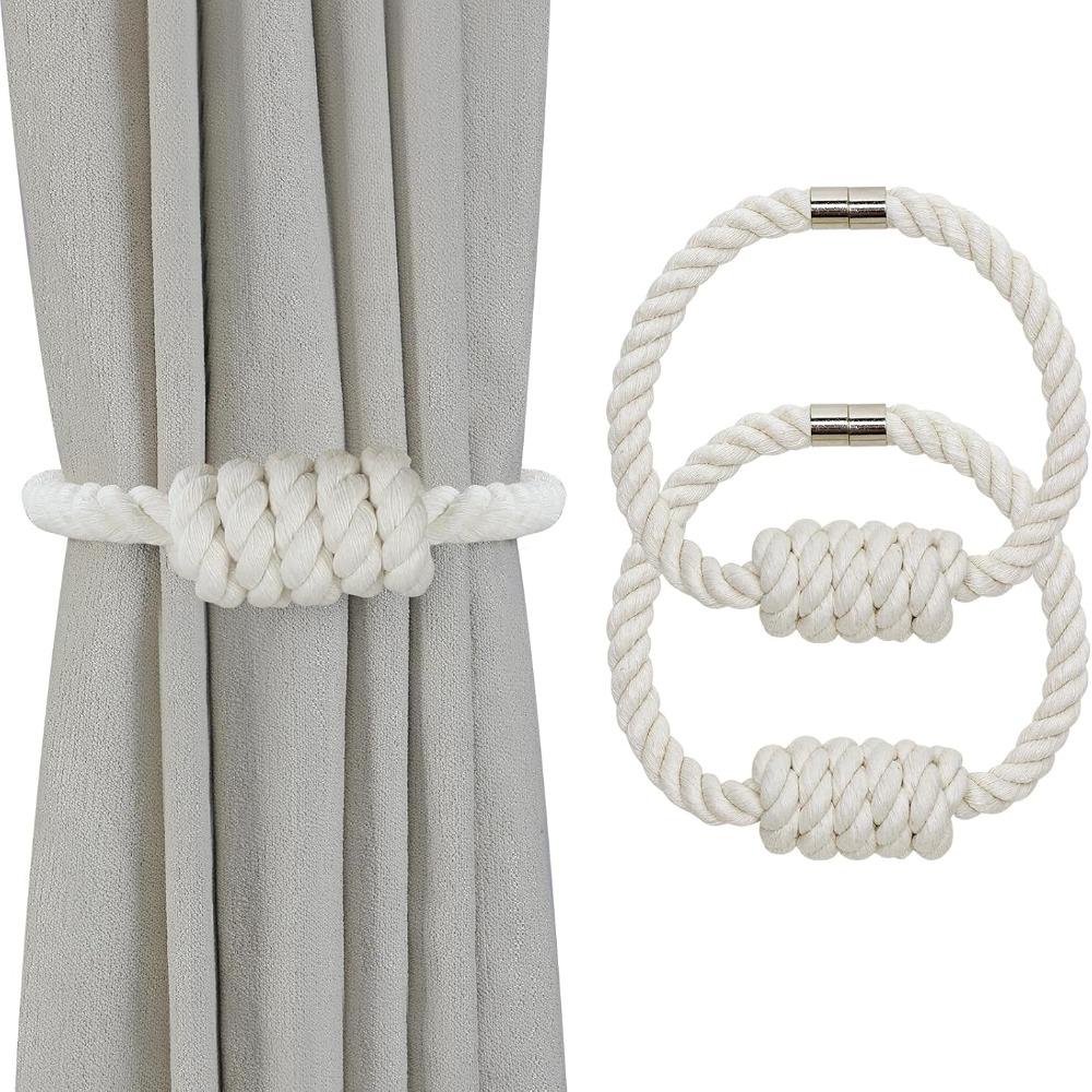 2 Pack Creative Magnetic Curtain Tiebacks Rope Knot Curtain Tiebacks Curtain Holdbacks  Home Decor