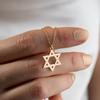 Trendy Star of David Pendant Necklace for Women Stainless Steel Jewish Symbols Necklace Men's Religious Amulet Jewelry Gifts