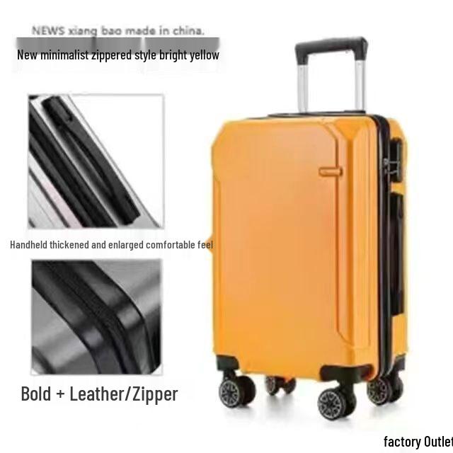 Kangaroo Leather Travel Suitcase - Durable, Large Capacity for Men, Women, and Students with Password Lock and Trolley Wheels.