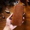 Hard Shell Leather Pencil Case Zipper Pen Case 3 Pen Slots Large Compartment
