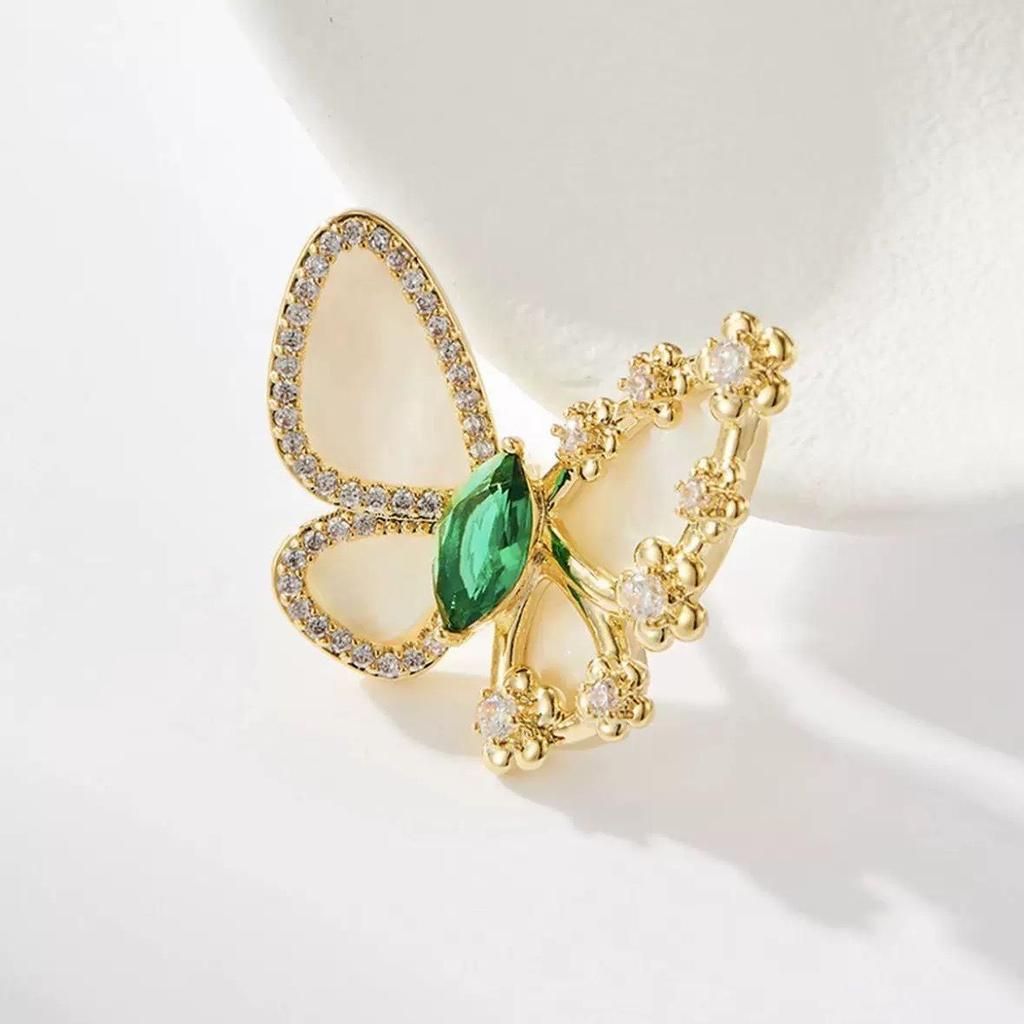 Blue Gem Flower Ring: Women's Handmade Zircon Flower Design, Light Luxury High-End Open Ring Jewelry