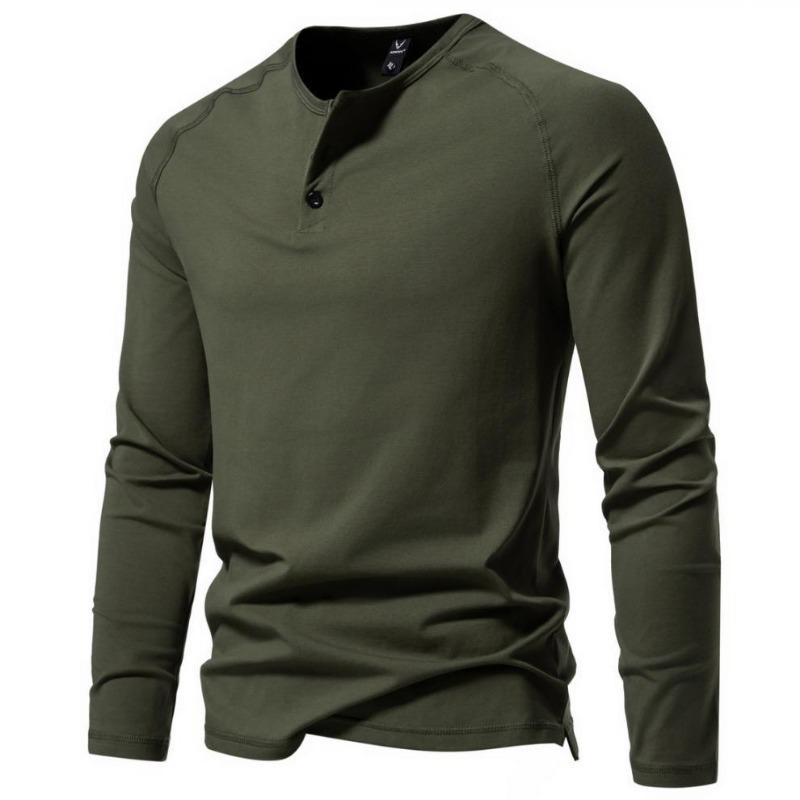 Men Solid Color Long Sleeve Casual Basic Bottoming T Shirt For Daily Wear