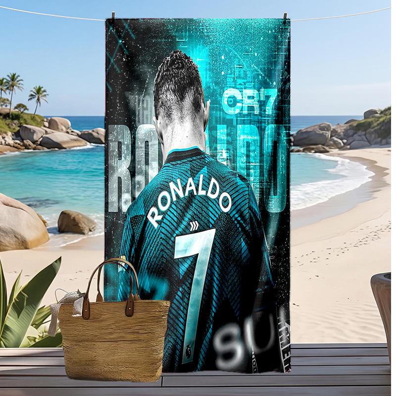 Cristiano Ronaldo Printed Beach Towel Quick Dry Soft TowelPortable Large Rectangular Beach Blanket for Travel Swimming Pool