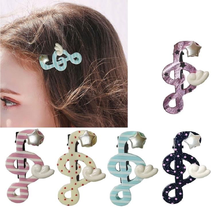 Unique Music Note Hair Clip Comfortable Wear Acrylic Hair Barrette Spring Side Clip For Music Festival Event Celebration