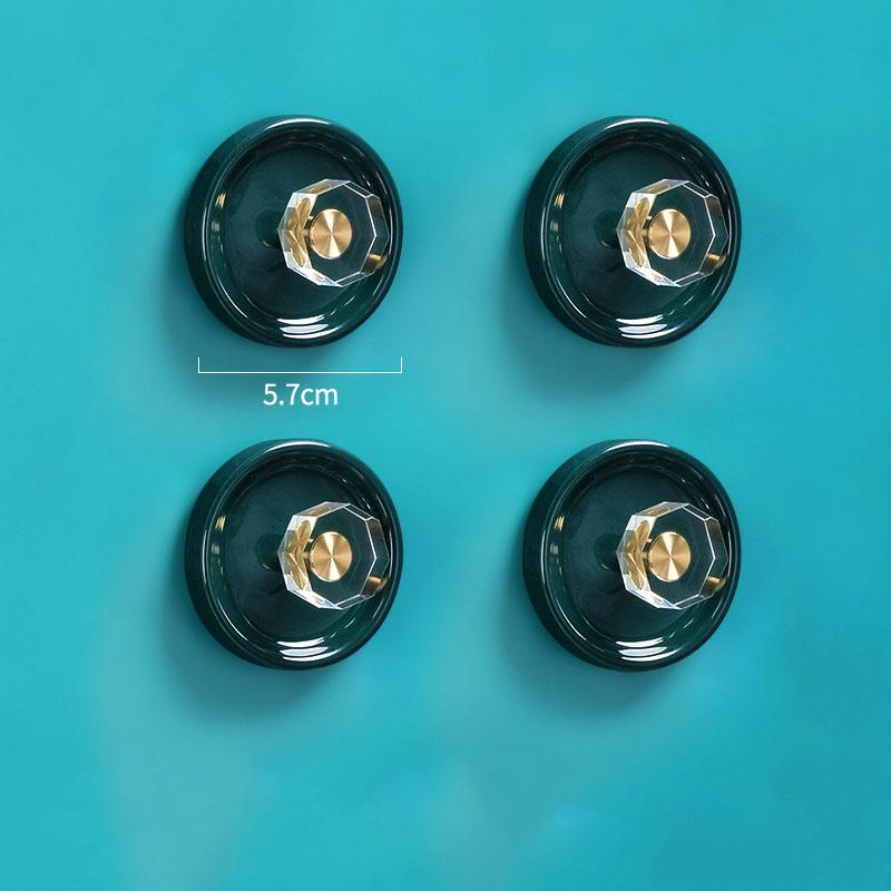 Nail-free Bathroom Hook Ceramic Color Towel Hook 4-piece Bedroom Living Room Coat Hook Single Hook Red/Black/White/Green