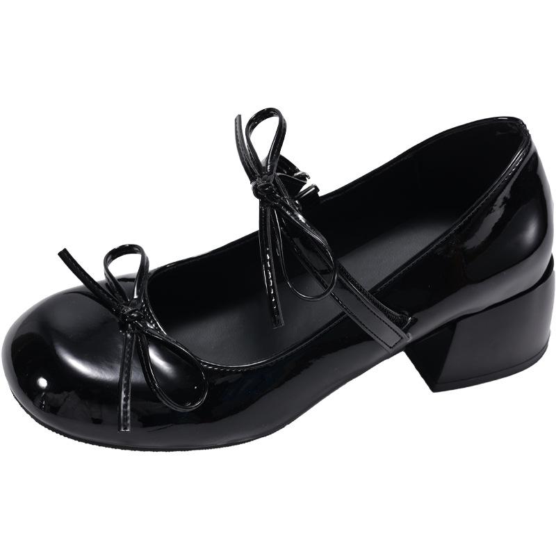 Silver Retro French Thick High-heeled Light-mouth Single Shoes Women's Summer 2025 New Skirt Versatile Height-increasing Mary Jane Shoes