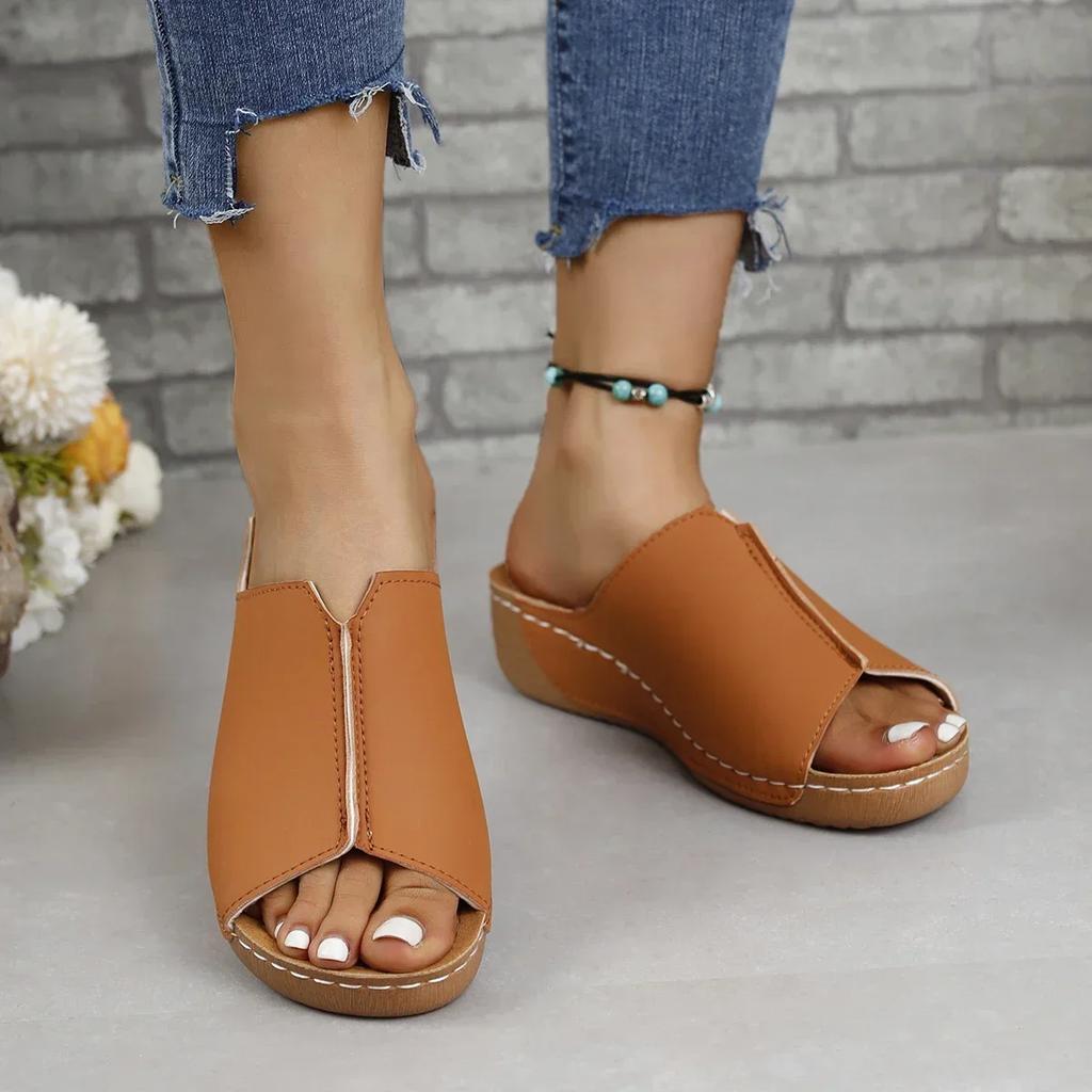 Fashion New Open Toe Women's Wedge Sandals White Summer Fashion Breathable Comfortable Sandals Woman Buckle Female Footwear Woman Shoes