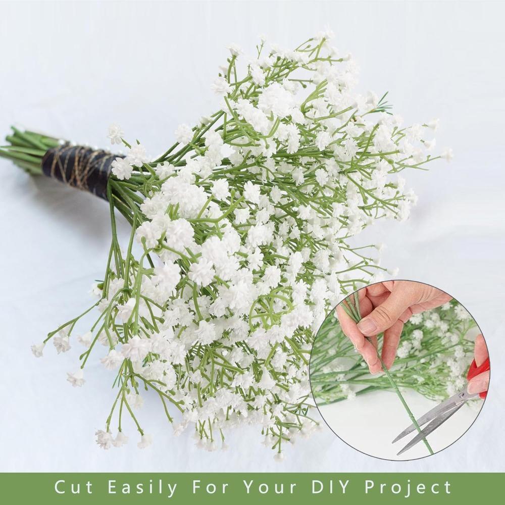 15 Bundles of White Artificial Starry Sky Flowers, Fake Flowers, Wedding Bouquets, Bridal Party, Home DIY Decoration (28CM)