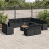 Vidaxl 14-Cz. Tuin Lounge Set, Zwarte Rotan Pe Kussens