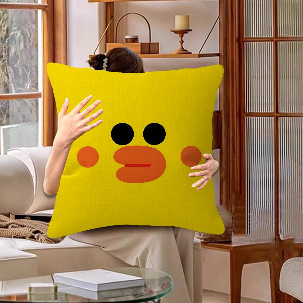 Cute Cartoon Art Duck Pillow Gift Home Office Decoration Bedroom Sofa Car Cushion Cover case 45x45