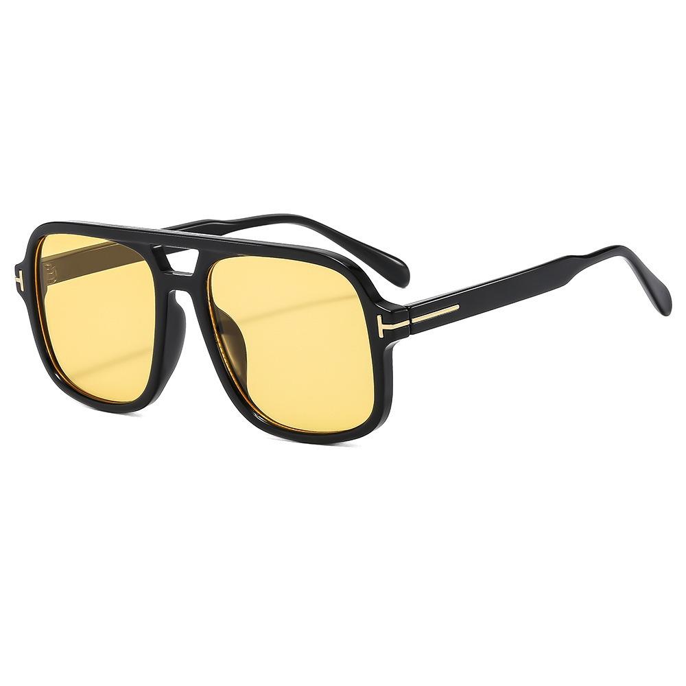 Óculos de Sol Aviador High-End Retrô com Barra em T e Dupla Ponte Anti-UV para Esportes ao Ar Livre