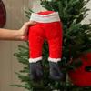 Kreativní Santa Nohy Vánoční Stromek Dekorace Vtipná Slavnostní Postava Plyšové Nohy Topper Alternativní Unikátní Vánoční Dárek Hromada Dekor