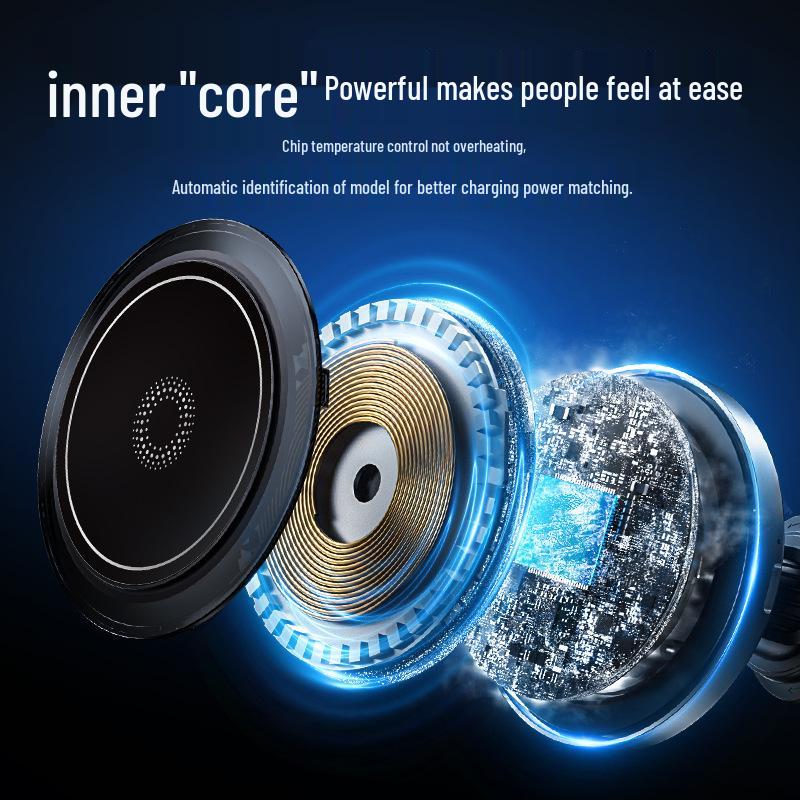 Magnetic Wireless Fast Charger & Ambient Light Phone Holder for Car
