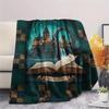 1Pc Cartoon Print Flannel Blanket, High Quality Comfortable for All Seasons, Home Decor, Warmth and Comfort, Perfect for Christmas Birthday Gift