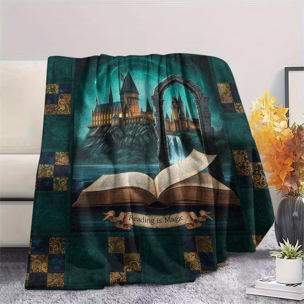 1Pc Cartoon Print Flannel Blanket, High Quality Comfortable for All Seasons, Home Decor, Warmth and Comfort, Perfect for Christmas Birthday Gift