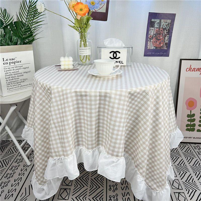 Spitze Runder Tischdecke Floraler Pastoraler Stil Picknick Party Dekorationstuch Ins Schmutzabweisend Antifouling Matte Süß