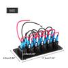 12V-24V 6 Gang Red LED Rocker Switch Panel with 3.1A Dual USB for Car RV Boat Yacht Marine