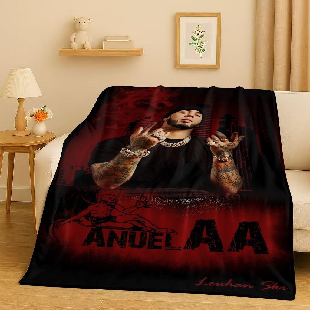 3D Anuel AA Real Hasta La Muerte Rapper Flannel Blanket,Ultra Soft Warm Plush Throw for Home Bedroom Bed Sofa Cover Kids Picnic