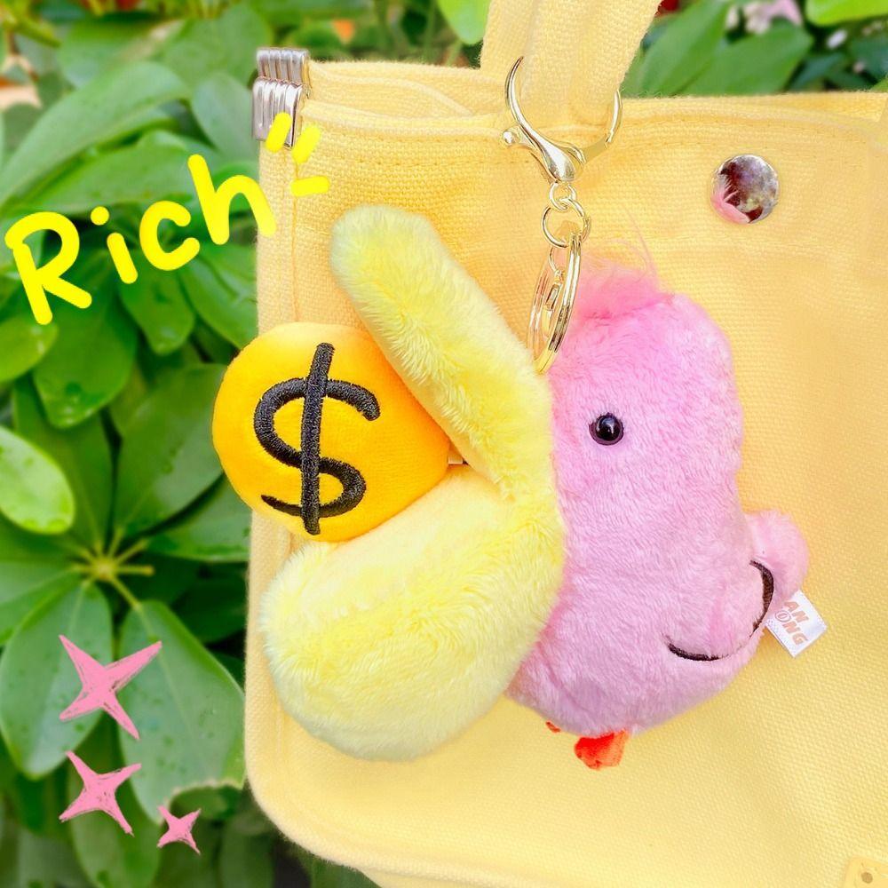 

Soft Plush Pelican Keychain Creative Pelican Bag Pendant Pulling Pelican Toy Car Key Pendant