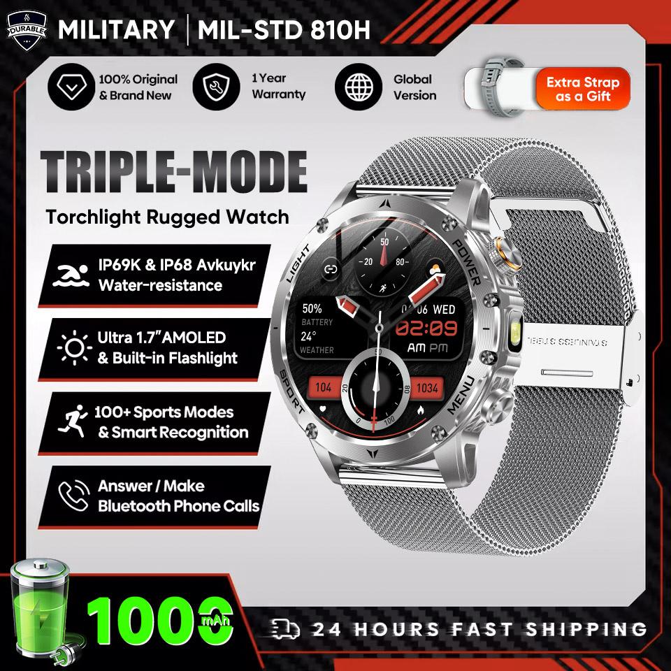New Outdoor Sports 1000mAh Battery Smart Watch Men HD  Screen GPS trackr Bluetooth Call Smartwatch IP68 Waterproof