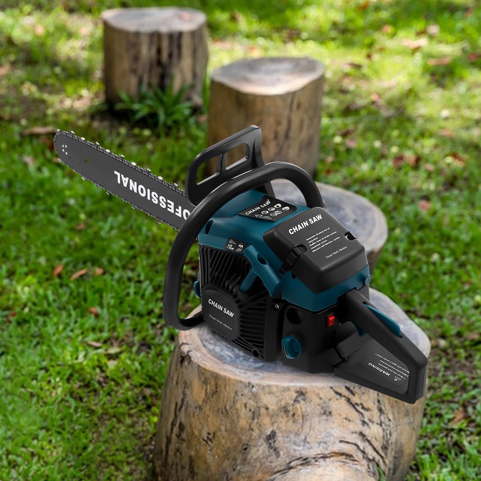 

58cc Gas Powered Chainsaw 20 Inch Bar Auto Oiling System Lightweight 165Lbs with Safety Switches for Farm Garden Wood Cutting United States