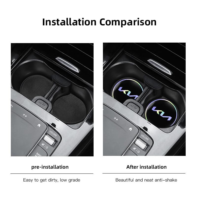 2Pcs Car Emblem Water Cup Pad Color Insulated Coasters Mat For KIA K5 Sorento Ceed Sportage Carnival Stinger Forte Niro Cadenza dmzu30
